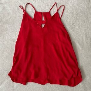 Women Red Strappy Tank Top